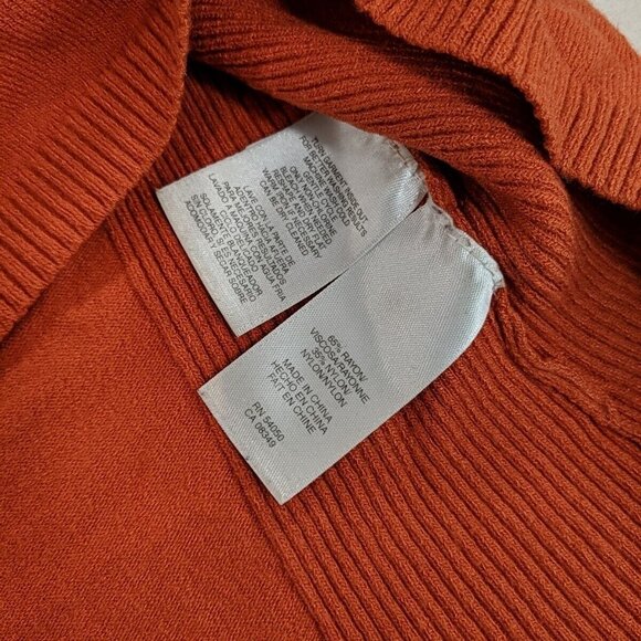 Anne Klein Short Sleeve Turtleneck Knit Sweater Shirt Orange XL Extra Large - Picture 8 of 9
